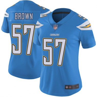 Los Angeles Chargers NFL Football Jatavis Brown Electric Blue Jersey Women Limited 57 Alternate Vapor Untouchable